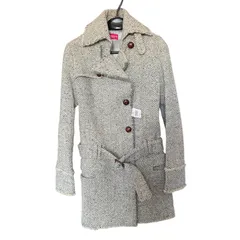 Z1662 Apuweiser riche CRUISE アプワイザーリッシェ コート   ライトグレー レディース2 アウター ロング  ベルト付き ツイード