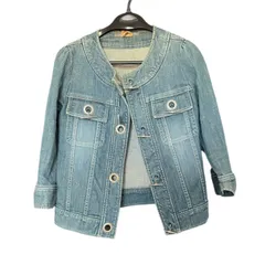 Z1662 DOUBLE STANDARD CLOTHING ダブルスタンダードクロージング【ノーカラーデニムジャケット】ジージャン レディース