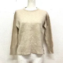 訳あり ジャーナルスタンダード 18AW カシミヤクルーネックプルオーバー サイドスリット カシミヤ100% ハイゲージ ニットプルオーバー ベージュ S相当
