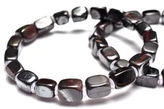 希少形状 ブラックアイアンスギライト(杉石)　6.5-9.5x5-6.5mm　チューブカット ブレスレット 1個売り パワーストーン 天然石 _BG6203-2