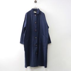 プランテーション M インディゴ染 藍染 ショールカラー コットンコート 美品✨ プランテーション M インディゴ染 藍染 ショールカラー