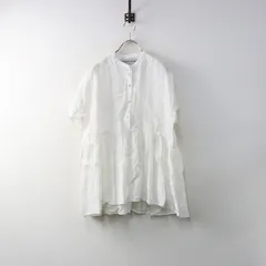 スタンプアンドダイアリー STAMP AND DIARY リネン フレンチスリーブ チュニック ｜オフホワイト トップス 【2400014702767】