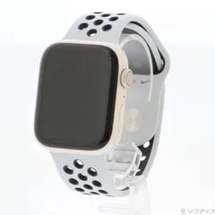 〔中古品〕 Apple Watch Series 7 Nike GPS + Cellular 45mm スターライトアルミニウムケース ピュアプラチナム／ブラックNikeスポーツバンド【377】