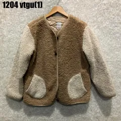 PIGMENT バイカラー シープ スキン ファー ショート ジャケット ブラウン アイボリー F