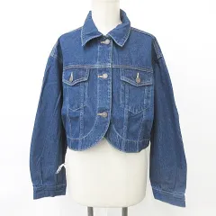 ヘザー Heather ジャケット デニムジャケット ショート丈 釦開き 綿 青 ブルー Fのサムネイル