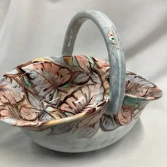 ドマン　Demain    陶器製バスケット　イタリア製　Q850