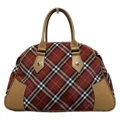 Burberry Blue Label(バーバリーブルーレーベル) ハンドバッグ レッド×黒×白 バーバリーチェック/ミニボストン レザー