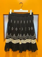 【H1-79】△ axes femme　Mサイズ　フレアスカート　紺色