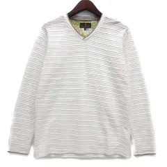 メンズビギ MEN'S BIGI DISTINCTION スラブタック 長袖 Vネック カットソー Tシャツ ホワイト 白 2 M0101UTR204のサムネイル