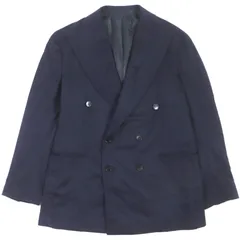 極美品▼LUCA GRASSIA ルカ グラシア カシミヤ100% 本切羽 ダブル テーラードジャケット ネイビー 50 日本Ｍサイズ相当 イタリア製 正規品 メンズ