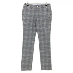 【美品】マスターバニー パンツ グレー×ブルー×白 チェック 裏地付き レディース 1(M) ゴルフウェア MASTER BUNNY EDITION