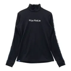 サイズ：M FILA GOLF フィラゴルフ  レース切替 ハイネック長袖Tシャツ  ブラック系 [240101578563] ゴルフウェア レディース ストスト