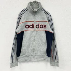 古着 used　00s　adidas　アディダス　スウェットトラックジャケット/ジャージ　デカロゴ　ヴィンテージ　灰色　グレー　Sサイズ