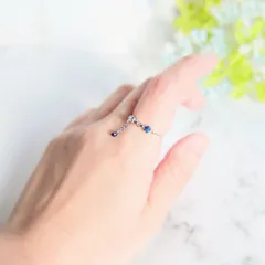 宝石質ブルーサファイアのチェーンリング