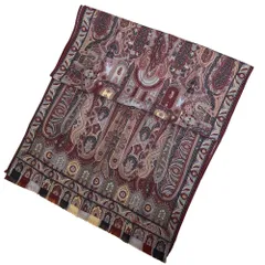 美品 ETRO エトロ ペイズリー柄 ウールシルク ストール ボルドー系 レディース 古着 中古 USED