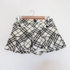 美品 BURBERRY BLUE LABEL バーバリーブルーレーベル チェック フレア ショートパンツ キュロット 36 ホワイト ブラック レディース 古着 中古 USED