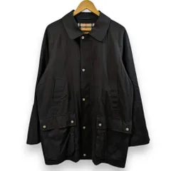 美品 BURBERRY バーバリー 裏地ノバチェック ステンカラーコート ジャケット Mサイズ ブラック  メンズ 古着 中古 USED