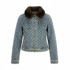 美品　ルイヴィトン　デニムジャケット　キルティング　モノグラム　ミンク　2way 美品ルイヴィトンデニムジャケットキルティングモノグラムミンク2way