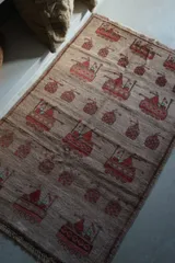 ヴィンテージラグ アフガニスタン WARデザイン 1980年代 149× 90 cm No.AF2512