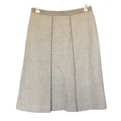 Z1664 EPOCAエポカ  フレアー ミニスカート  台形 レディース38  グレー ツイード フェイクレザー