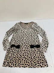 送料無料★CECIL McBEE セシルマクビー★ヒョウ柄　長袖ワンピース　ベロアチュニック★フリーサイズ　#71205sbf