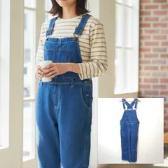 デイリーにもアウトドアにも◎【overalls pants】デニム サロペットパンツ オーバーオール つなぎ コットン 綿100% シンプル カジュアル オールシーズン ブルー レディース サイズL/M38816jY