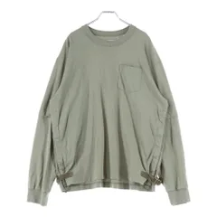 Sacai (サカイ) 23SS Nylon Twill × Cotton Jersey L S T-Shirt ナイロン ツイル コットンジャージ 長袖Tシャツカットソー カーキ 23-03060M
