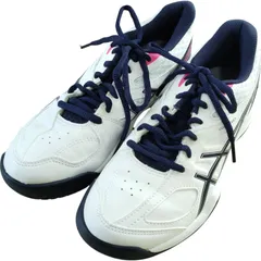 X12014 スニーカー asics COURTSLIDE2 アシックス 22.5cm テニス テニスシューズ オールコート用モデル スポーツ レディース シューズ ホワイト×ネイビー×ピンク