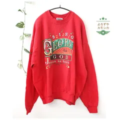 アメリカ古着　アメリカ製　リー　Lee　裏起毛　スウェット　トレーナー　クリスマス　讃美歌　プリント　デザイン　長袖　レッド　メンズ　XLサイズ　トップス　カジュアル　アメカジ　USA　秋冬春