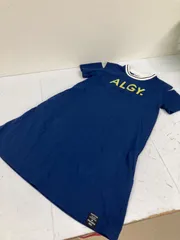 送料無料★ALGY アルジー★半袖シャツワンピース　ロングワンピース　肩出しワンピース★ネイビー★女の子　キッズ　Mサイズ　160 子供　#71205sbg