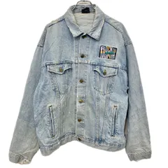 Vintage デニムジャケット L アイスブルー ヴィンテージ Gジャン ダメージデニム USA製 アメリカ製 春秋物 a712-5439