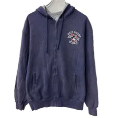 Disney PARKS プリントスウェット パーカー S パープル ディズニー ミッキー フーディー ジップアップ キャラクター 秋物 a712-5444