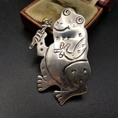 カエルモチーフ シルバーゴールド ネックレス ピアス【かすう工房