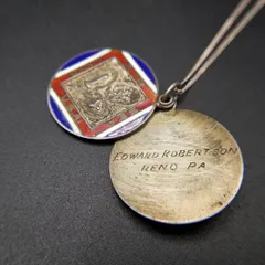 WWII期 ミリタリー カトリック ラウンド 925シルバー ヴィンテージ チャーム ネックレス 銀 ペンダント 不思議のメダイ 宗教メダル Y12-G