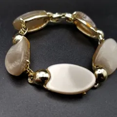 アールデコ くすみピンク チャームリンク 米国 ビンテージ ブレスレット 昭和レトロ コスチュームジュエリー エレガント SOA25