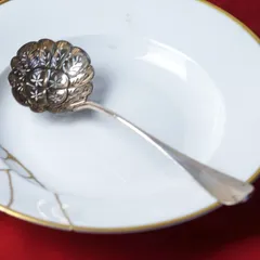 フランス製 大型シルバープレート・シフタースプーン（モノグラム入り）gc-1901