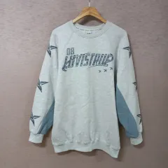 A12-5/LUVISTRUE グレー プリント 起毛 シボリ Tシャツ メンズ