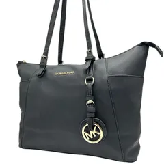 マイケルコース MICHAEL KORS サフィアーノレザー トートバッグ ショルダーバッグ 黒 ブラック ゴールド金具 MKロゴチャーム S65