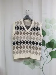 アーガイル ニット ベスト