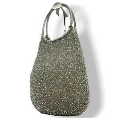 【新品同様】アンテプリマ ワイヤーバッグ スタンダード ラウンド ハンドバッグ シルバー ワンショルダー 肩掛け レディース リングロゴ ラインストーン パーティーバッグ エレガント フォーマル キラキラ クリーニング済み M