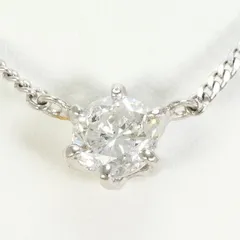 PT900　PT850　ネックレス　necklace　ダイヤ　約0.6　鑑定書　総重量約4.4g　約41cm