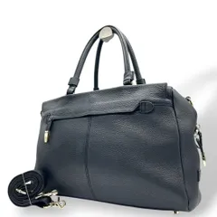 トプカピ ハンドバッグ 紺 ネイビー A4収納可 2way レザー 本革 トートバッグ ショルダーバッグ ワンショルダー 斜め掛け可 ゴールド金具 TOPKAPI s45