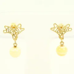 K18YG　ピアス　pierced earrings　天然石　総重量約1.1g