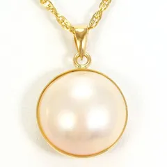 K18YG　ネックレス　necklace　マベパール（真珠）　総重量約4.0g　約40cm