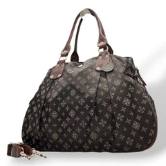 ラシット　ボストンバッグ　茶　モノグラム　A4収納　ナイロン　ワンショル　s3　2way　トートバッグ　ハンドバッグ　ショルダーバッグ　斜め掛け可　肩掛け可　肩かけ可　ブラウン　レザー　本革　ゴールド金具　チャーム付き　russet