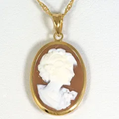 K18YG　ネックレス　necklace　シェルカメオ　総重量約2.9g　約40cm