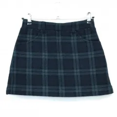 ジャックバニー スカート ネイビー×グリーン チェック 微起毛素材 内側インナーパンツ レディース 0(S) ゴルフウェア Jack Bunny
