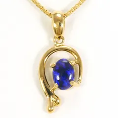 K18YG　ネックレス　necklace　ブラックオパール　カード鑑別書　総重量約4.2g　約41cm