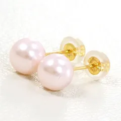 K18YG　ピアス　pierced earrings　イミテーションパール　総重量約0.5g