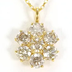 K18YG　ネックレス　necklace　ダイヤ　1.00　カード鑑別書　総重量約1.8g　約40cm